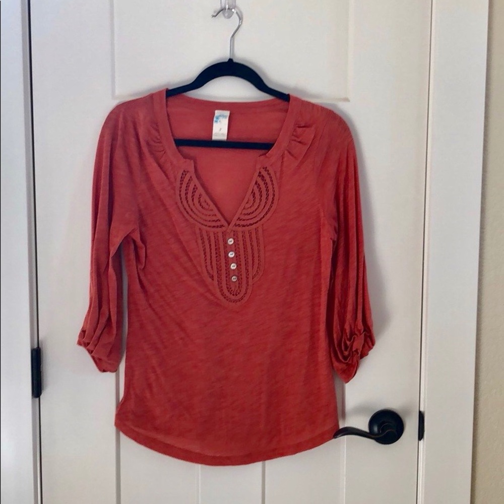 Anthropologie C Keer Loop De Loop Henley Top - image 2